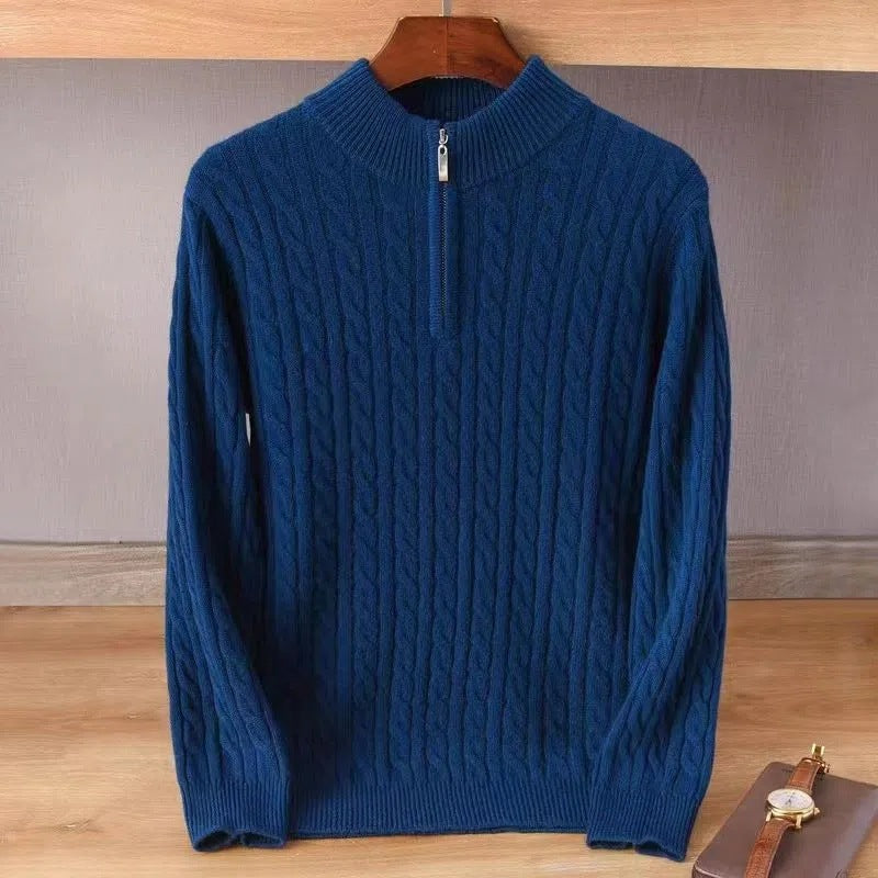 Men's Thick Twist 1/4 Zip Sweater