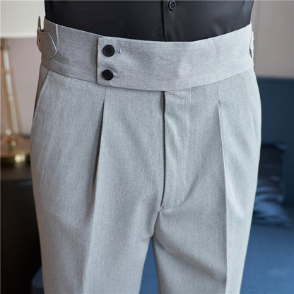 Men's Straight-leg Double Button Trousers