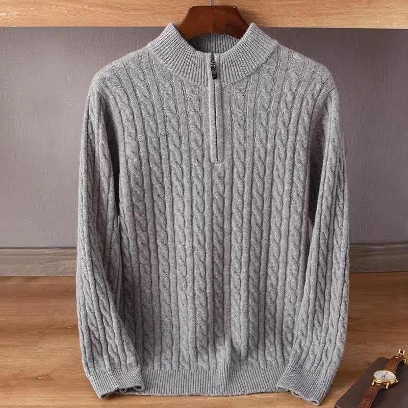 Men's Thick Twist 1/4 Zip Sweater