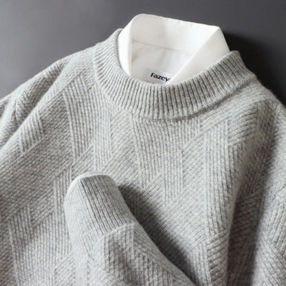 Men's Jacquard Round Neck Sweater