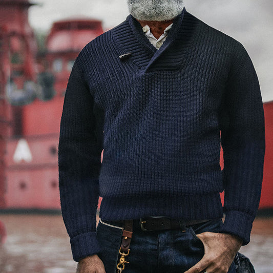Men's Shawl Collar Pullover Sweater