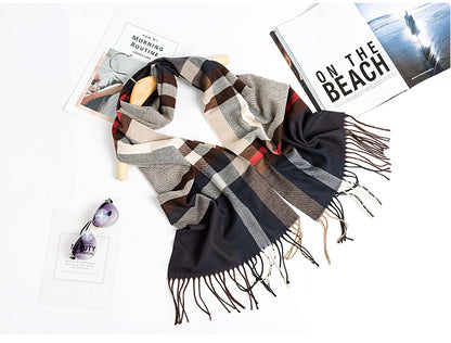 Men's Plaid Warm Scarf