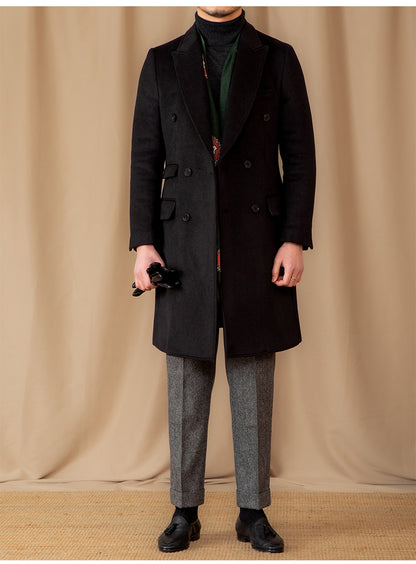 Men's Wool Double Breasted Trenchcoat