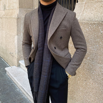 Woolen Warm Double Breasted Suit Jacket
