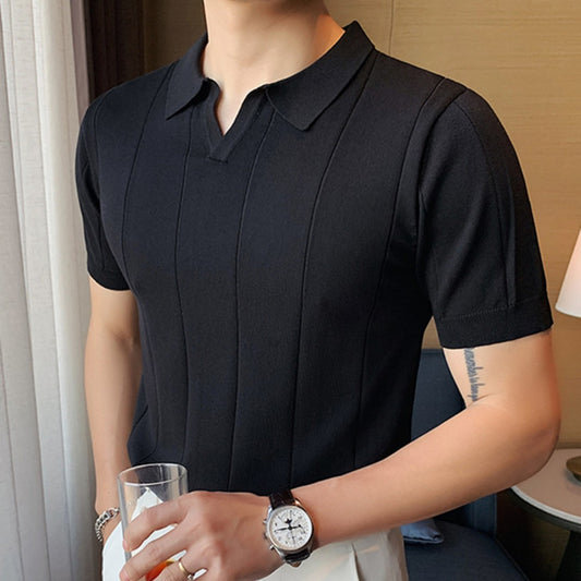Men's Fitted Knit Polo T-Shirt