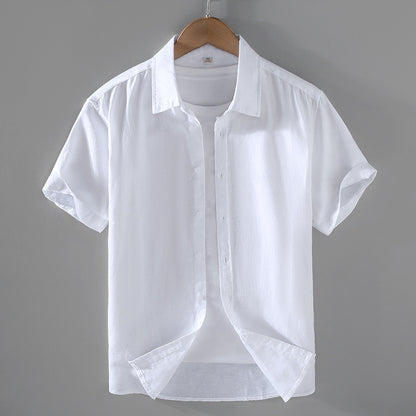 Men's Linen Button-Up Shirt