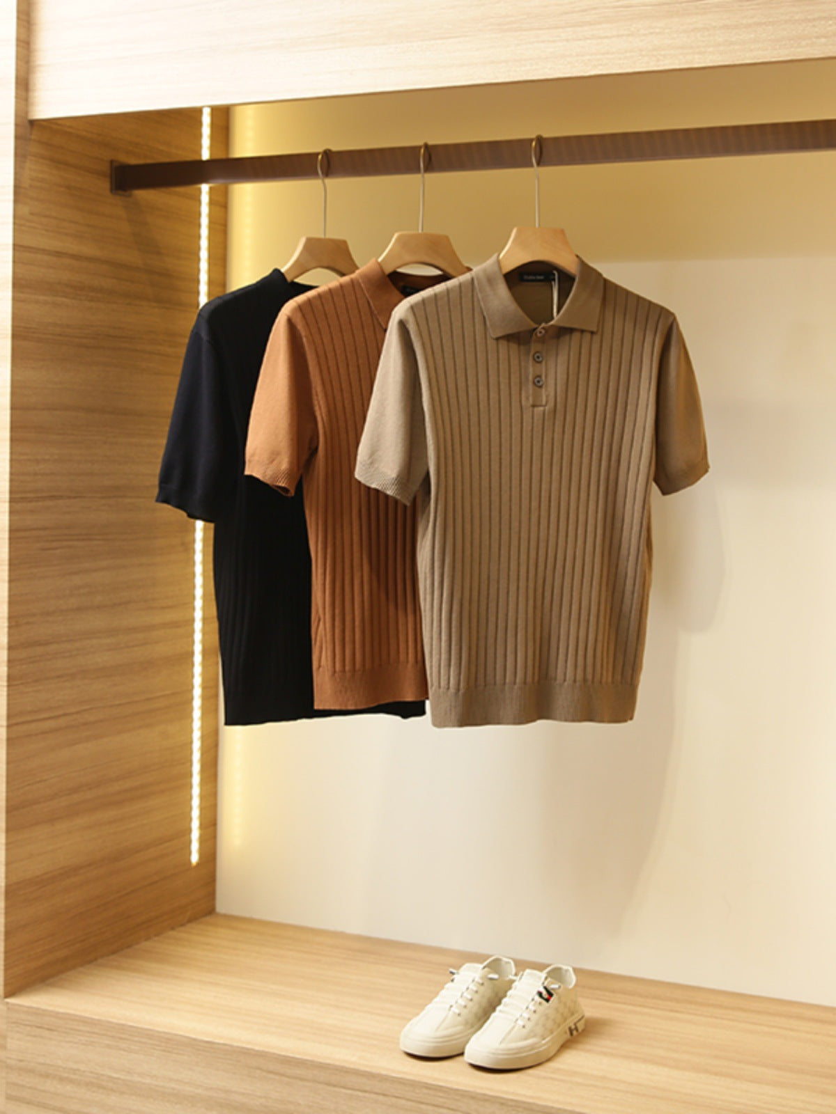 Men's Knitted Short Sleeve Polo