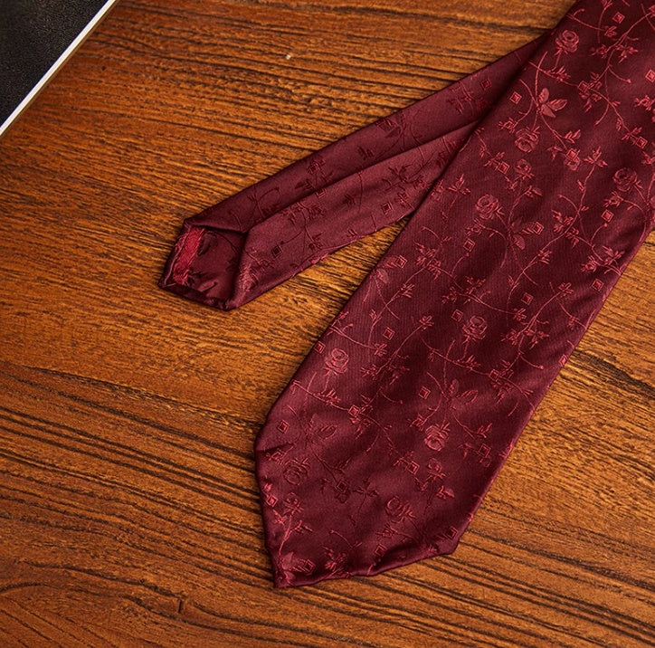 Three-Fold Roll Wool Handmade Silk Tie