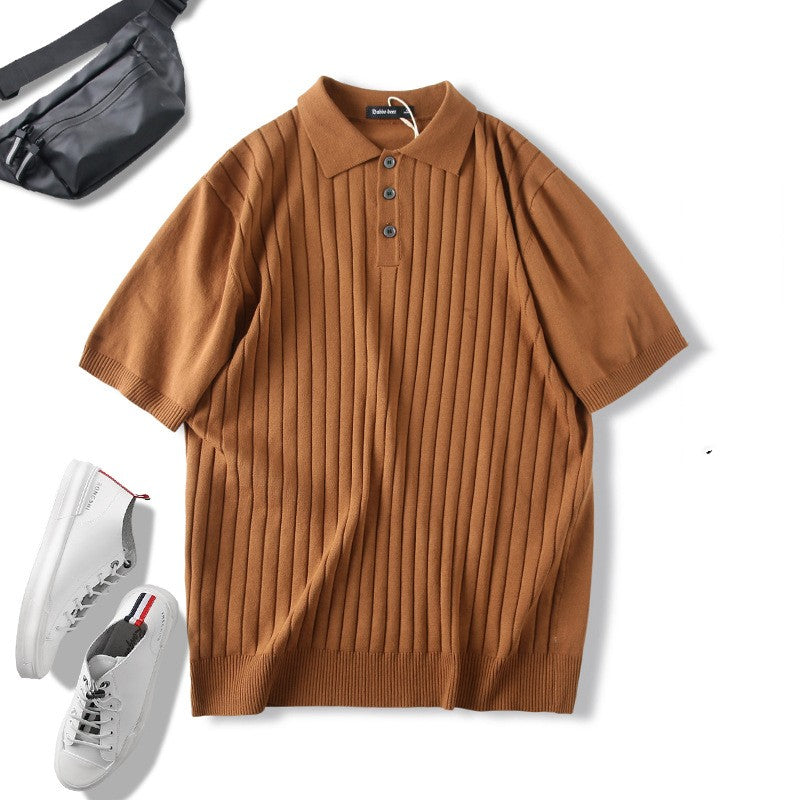 Men's Knitted Short Sleeve Polo