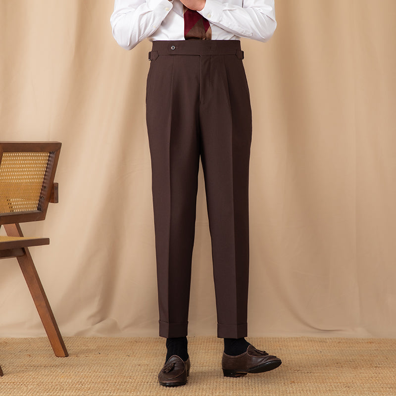 Men's High Waisted Business Trousers