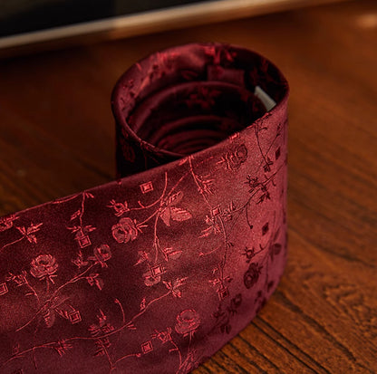 Three-Fold Roll Wool Handmade Silk Tie