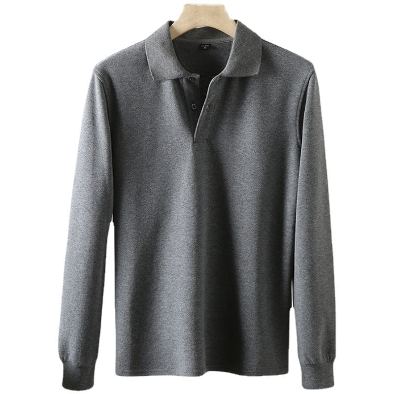 Men's Thick Cotton Long Sleeved Polo