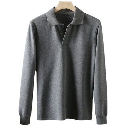 Men's Thick Cotton Long Sleeved Polo