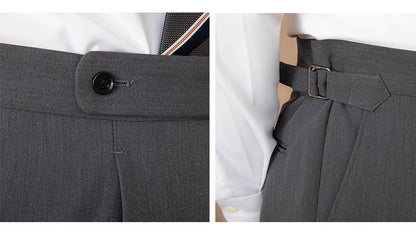 Men's High Waisted Business Trousers