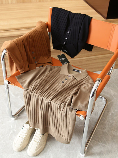 Men's Knitted Short Sleeve Polo