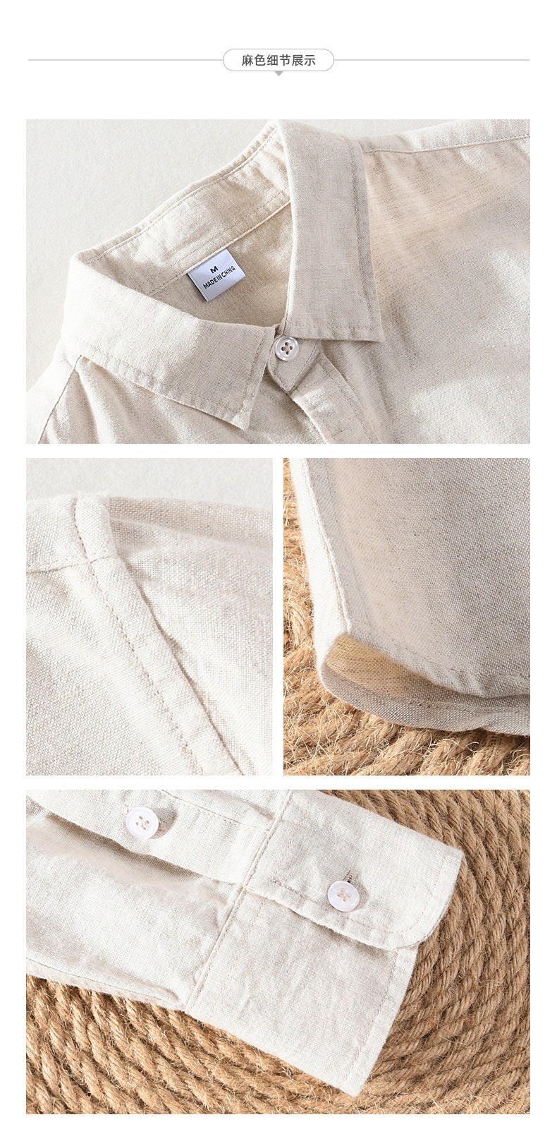 Men's Linen Button-Up Shirt