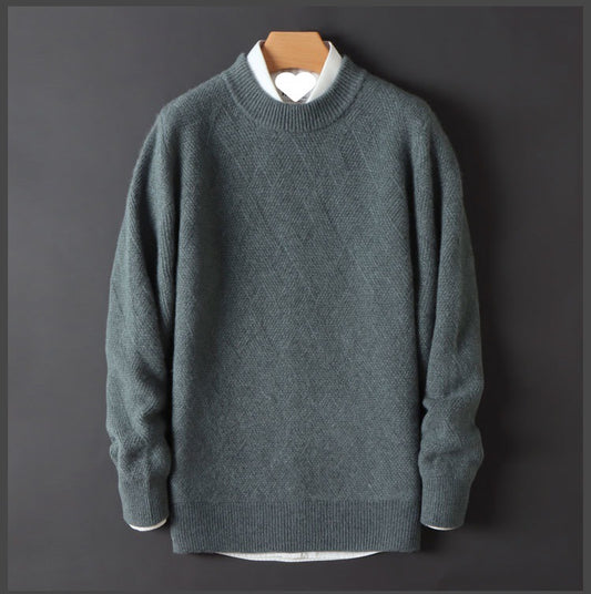 Men's Jacquard Round Neck Sweater