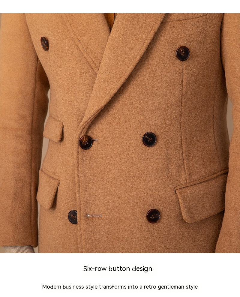 Men's Wool Double Breasted Trenchcoat