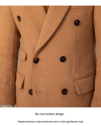 Men's Wool Double Breasted Trenchcoat