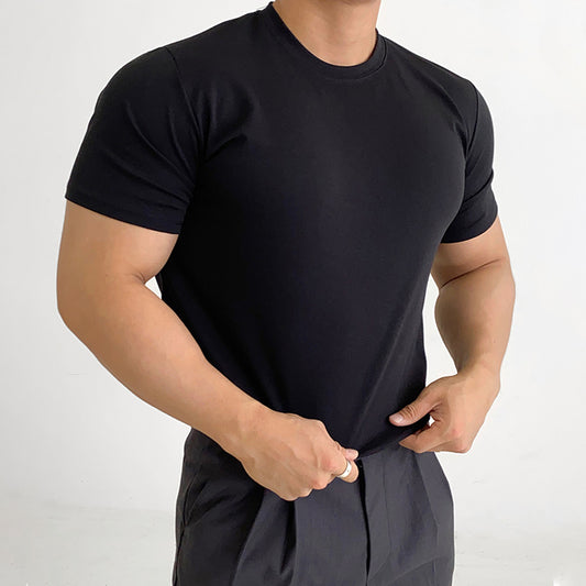 Men's Solid Color Slim Fit Baselayer T-Shirt